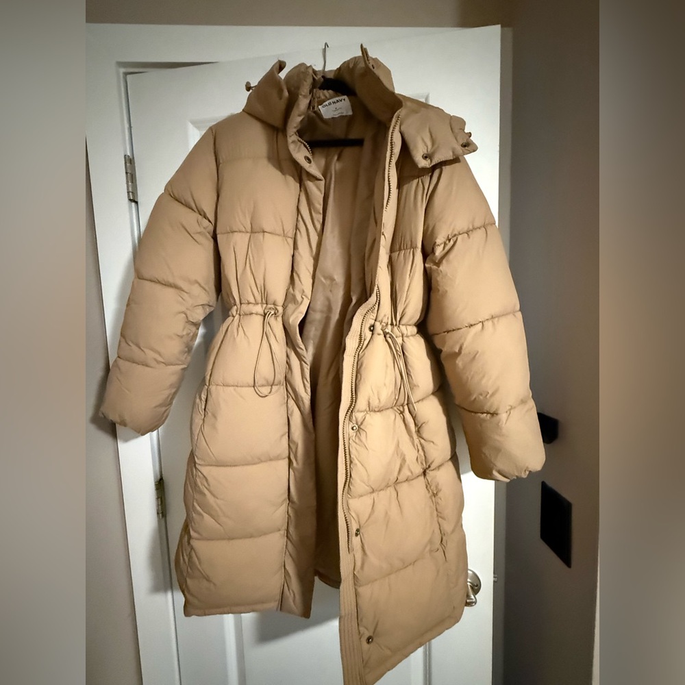 Old Navy Tan Puffer Coat